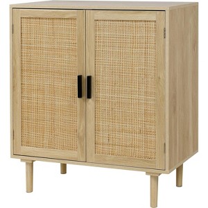 Finnhomy Sideboard Buffet Kitchen Storage Cabinet with Rattan Decorated Doors - 1 of 1