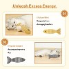 Pet mint fish toy Cat Toys Fish 3 Pcs Crinkle Sound Catnip Toys Soft Linen, Interactive Kitten Exercise Kicker Toys for Indoor - 3 of 4