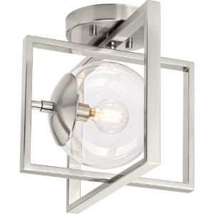 Progress Lighting Atwell 1-Light Brushed Nickel Semi-Flush Mount with Clear Globe Shade - 1 of 1
