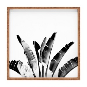 Gale Switzer Traveler Palm Bw Square Bamboo Tray - Deny Designs - 1 of 2