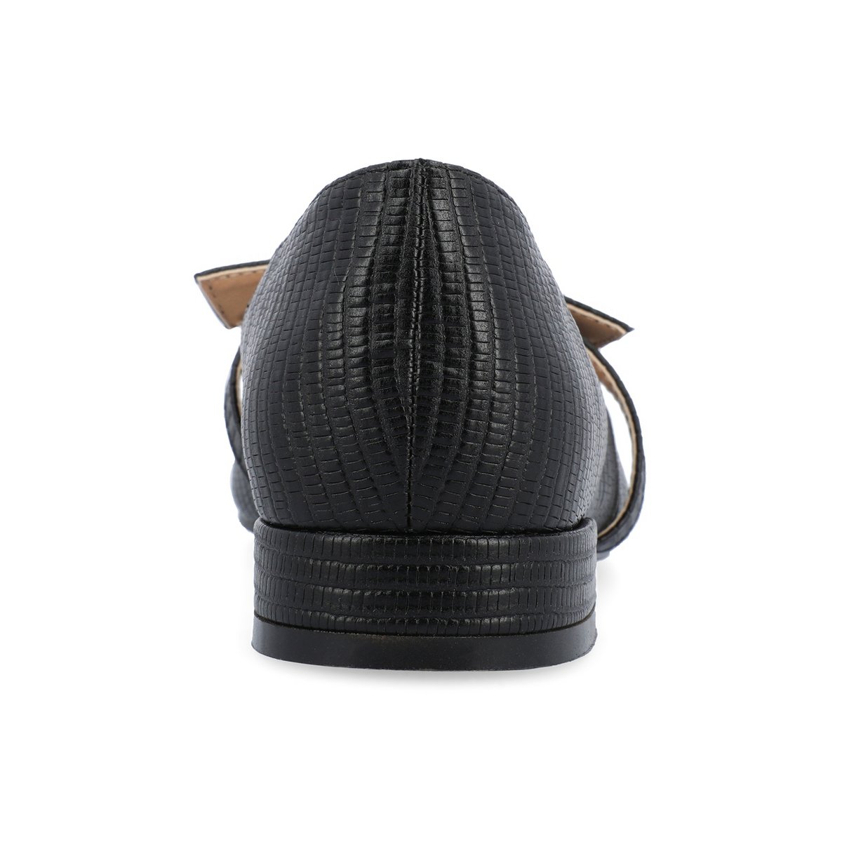 Обувь Journee Collection Women's Cait Textured Material Slip On Mary Jane Flats Black 9.5 — фото 3