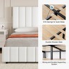 Garvee Queen Upholstered Bed Frame with 4 Storage Drawers, Adjustable Headboard & Wood Slats, No Box Spring Needed, White - 4 of 4