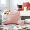 Nestl Cut Plush Striped Reading Pillow for Adults, Kids & Teens, Shredded Memory Foam Bed Rest Pillow with Arms - 2 of 4