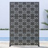 Dovelina Metal Outdoor Privacy Screen Freestanding Patio Decorative Screens - 72"x47", Black, Eugene - 2 of 4