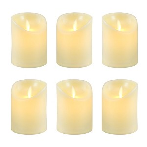 LumaBase Battery-Operated LED Flickering Flame Votives Candles- Set of 6 - 1 of 4
