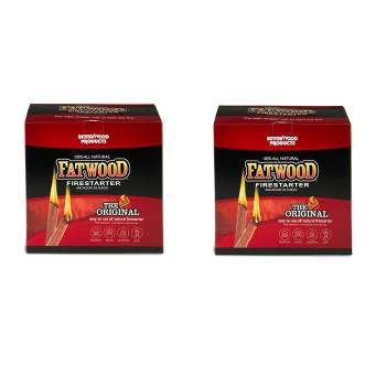 Betterwood 10lb Fatwood Natural Pine Firestarter (2 Pack) for Campfire, BBQ, or Pellet Stove; Non-Toxic and Water Resistant