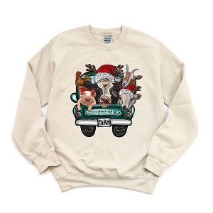 Simply Sage Market Women's Graphic Sweatshirt Merry Christmas Farm Truck - 1 of 2