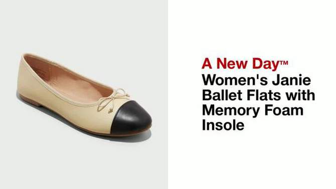 Women's Janie Ballet Flats with Memory Foam Insole - A New Day™, 2 of 10, play video