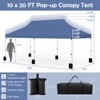 Costway 10 x 20 FT Pop-up Canopy UPF50+ Sun Protection Tent with Carrying Bag Blue/Black/Grey/White/Pink - 3 of 4