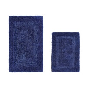 Lux Premium 100% Cotton Tufted Solid Reversible 2 PC Bath Rug Set – Ultra-Soft, Water-Absorbent, Durable, Machine Washable Bathroom Rug - 1 of 4