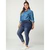 Agnes Orinda Women's Plus Size Mid Rise Stretch Washed Skinny Denim Jeans - 4 of 4
