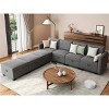 Modular U-Shaped Sectional Sofa - 4-seat couch with 2 ottomans, under-seat storage & chenille upholstery for living room. - 4 of 4