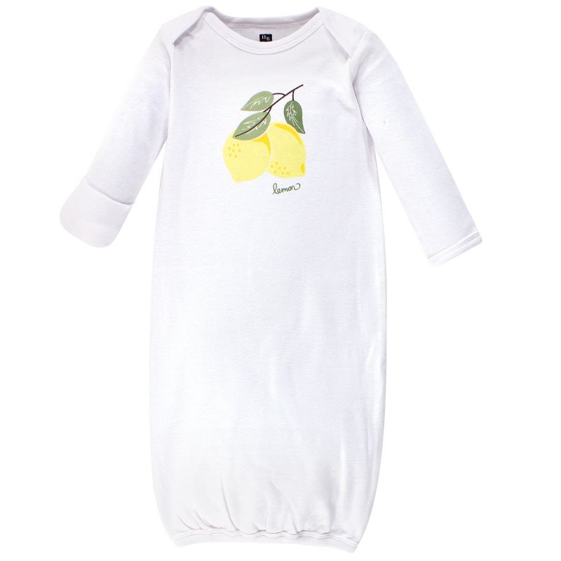 Hudson Baby Infant Girl Cotton Long-Sleeve Gowns 3pk, Lemon, 0-6 Months, 5 of 6