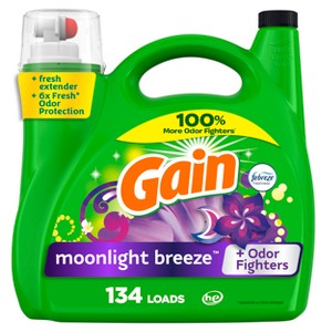 Gain + Aroma Boost Moonlight Breeze Scent HE Compatible Liquid Laundry Detergent Soap - 1 of 4