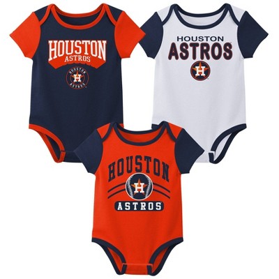 MLB Houston Astros Infant Boys' 3pk White Bodysuit
