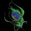 Men's Design By Humans Artistic Peacock Feather Lord Krishna By equanimousone T-Shirt - 2 of 2