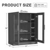 36 in. Tall Wood Grain Storage Cabinet in White, Storage Organizer with 2 Glass Doors for Bedroom Living/Dinning Room - 4 of 4