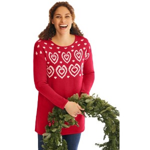Woman Within Plus Size Motif Sweater - 1 of 4