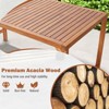 Tangkula Rectangle Acacia Wood Dining Table Spacious Slatted Top Up to 6 Patio - 2 of 4