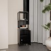 Dolonm 52 in. Tall Black Bamboo Storage Cabinet - Tower with Shelves - Multi-Functional Home Organizer for Bathroom & Living Room - 3 of 4