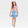Girls' Short Ruffle Sleeve Striped Ribbed T-Shirt - Cat & Jack™ - 4 of 4
