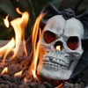 SEVOBAL Party Decorations and Accessories Fire Pit Demon Skull Gas Log Realistic Easy to Use Design for Halloween, Beige Black, 7.6"*7.9"*7.9" - 2 of 4