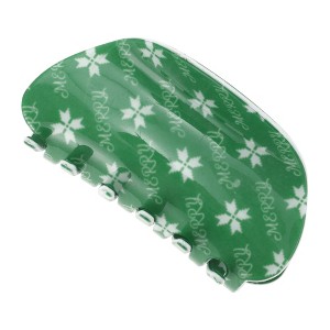 Unique Bargains Christmas Hair Clips Semicircle Snowflakes for Christmas 3.35"x1.77"x1.77" Green White 1 Pc - 1 of 4
