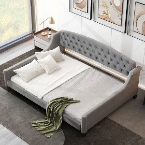 Racxily Modern Luxury Tufted Button Daybed, Full - 1 of 4