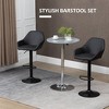 Aghana Digitals Black Adjustable Swivel Bar Stools with Back & Footrest, PU Leather Steel Base, Set - 3 of 4