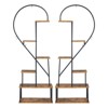 Karl Home 6 Layers Half Heart Iron Wood Plant Stand Flower Pot Stand - 2 of 4