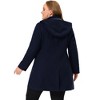 Agnes Orinda Women's Plus Size Elegant Single Breasted Detachable Hooded Trench Overcoats - 4 of 4