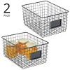 Metal Pantry Basket with Label Plate - Set of 2 - Matte Black - 2 of 4