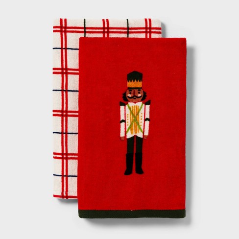 2pk Christmas Nutcracker Hand Towels Red Wondershop Target