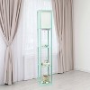 Floor Lamp Etagere Organizer Storage Shelf with 2 USB Charging Ports and Linen Shade - Simple Designs - 3 of 4