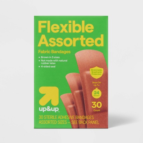 Skin Tone Assorted Size Flexible Bandages - Brown  - 30ct - up&up™ - image 1 of 3