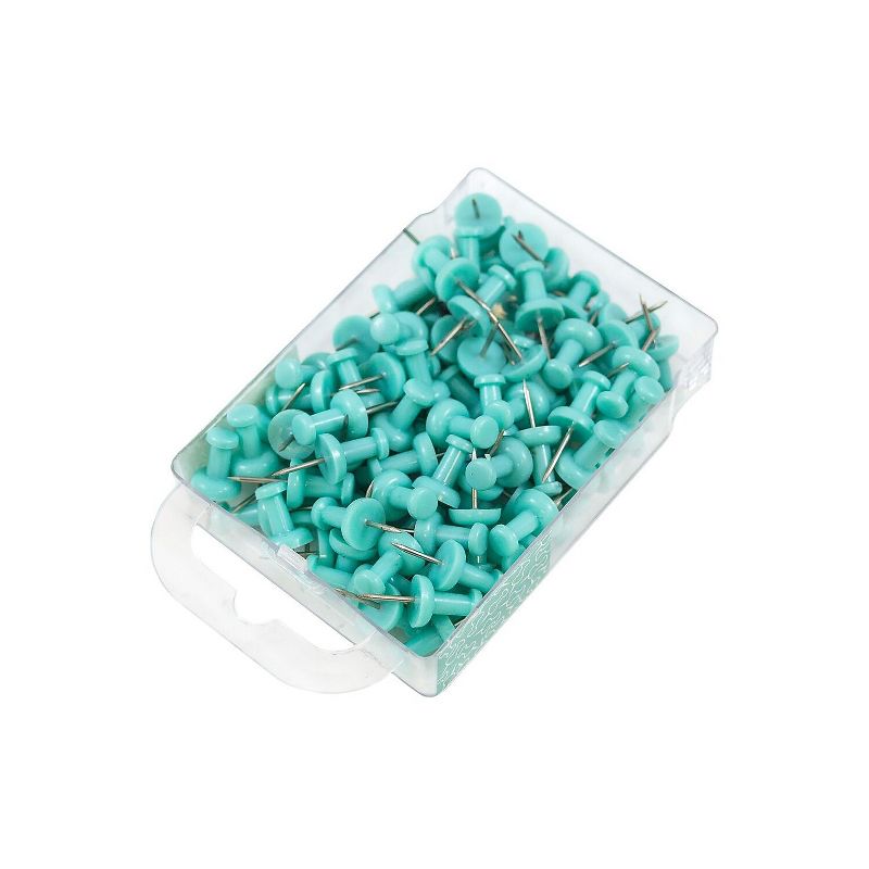 JAM Paper Colored Pushpins Teal Push Pins 2 Packs of 100 22432067A, 4 of 5