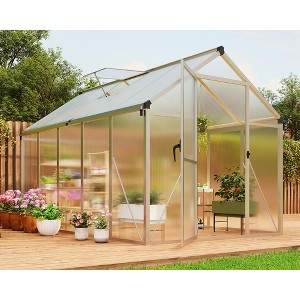 Large Aluminum Greenhouses for Outdoors, Heavy Duty Polycarbonate Greenhouse with Roof Vent, Walk-In Green Houses for Winter Garden, Backyard - 1 of 4