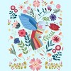 Men's Design By Humans Folk Art Inspired Hummingbird With A Flurry Of Flowers By LittleBunnySunshine T-Shirt - 2 of 3