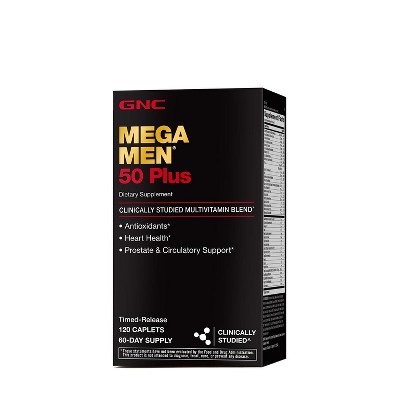 GNC Mega Men 50 Plus Multivitamin - 120 Caplets