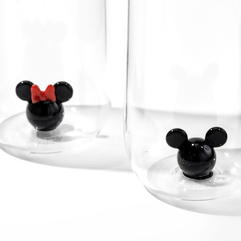 JoyJolt Disney Mickey & Minnie Icon Stemless Wine Glass - 10 oz - Set of 2, 5 of 7