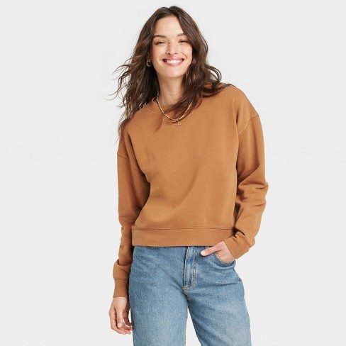 Women's Fleece Sweatshirt - Universal Thread™ Brown M : Target