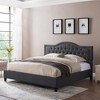 King Size Upholstered Platform Bed with Headboard for Bedroom - 3 of 4