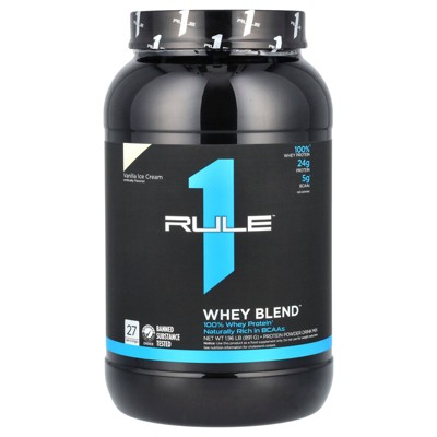Rule One Proteins Whey Blend, Protein Powder Drink Mix, Vanilla Ice Cream, 1.96 lb (891 g)