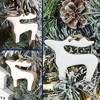 AuldHome Design White Reindeer Christmas Ornaments 12pk; Rustic Farmhouse Wood w/ Enamel Tree Decorations, Retro Vintage Enamelware Style - 2 of 4