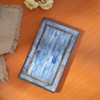 SEVOBAL Serving Platters Striped Wooden Large Rustic, Mango Wood Platters for Cakes, Appetizers, Desserts and Others, Blue, 12"*7.25"*0.8" - 2 of 4