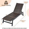 Costway Patio Galvanized Steel Chaise Lounge with Wheels Outdoor PE Rattan Recliner Chair - 3 of 4