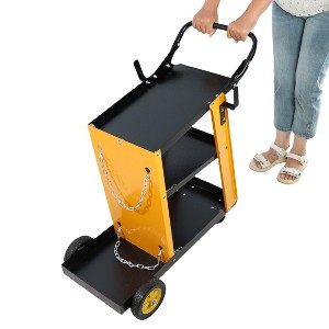 Multi Function 3 tier Welding Cart. gas bottle and accessory storage.Welding Heavy Duty Cart for Tig Mig Welder and Plasma Cutter - 1 of 4
