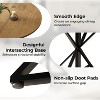 47" Round Dining Table, 4-6 Seat Kitchen & Dining Room Tables with Metal Base,Space Saving, Wood Dining Room Tables - 3 of 4