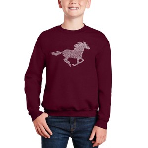 LA Pop Art Horse Breeds - Boy's Word Art Crewneck Sweatshirt - 1 of 3