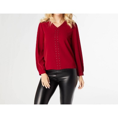Women's Chloe V-neck Blouse With Studs - COCO + CARMEN